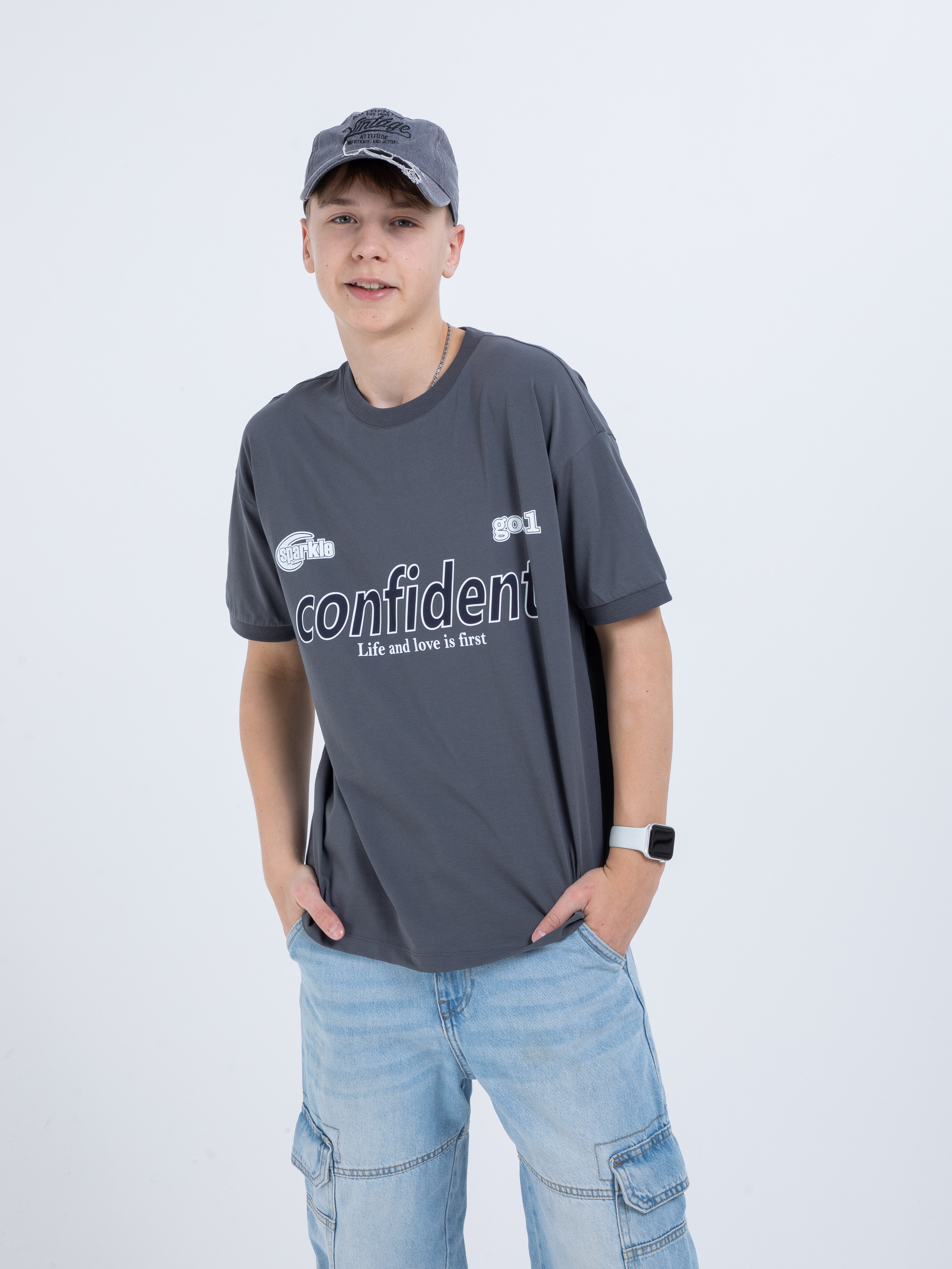 Футболка STELLA MODA 11219_темно-серый - фото 14