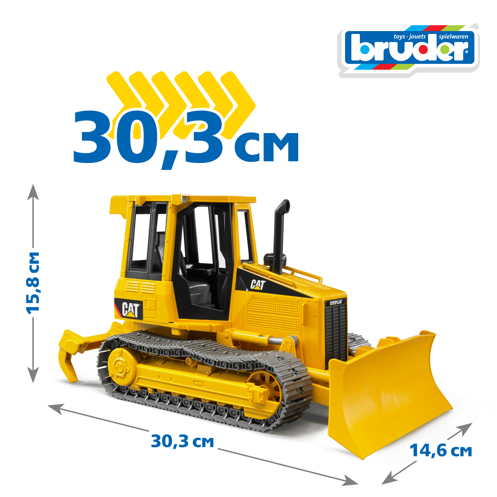 Бульдозер Bruder CAT гусеничный 02-443 - фото 2
