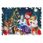 Пазл 1TOY Новый год в лесу деревянный
