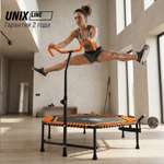 Батут fitness pro orange UNIX line спортивный с ручкой диаметр 125 см до 130 кг счетчик прыжков