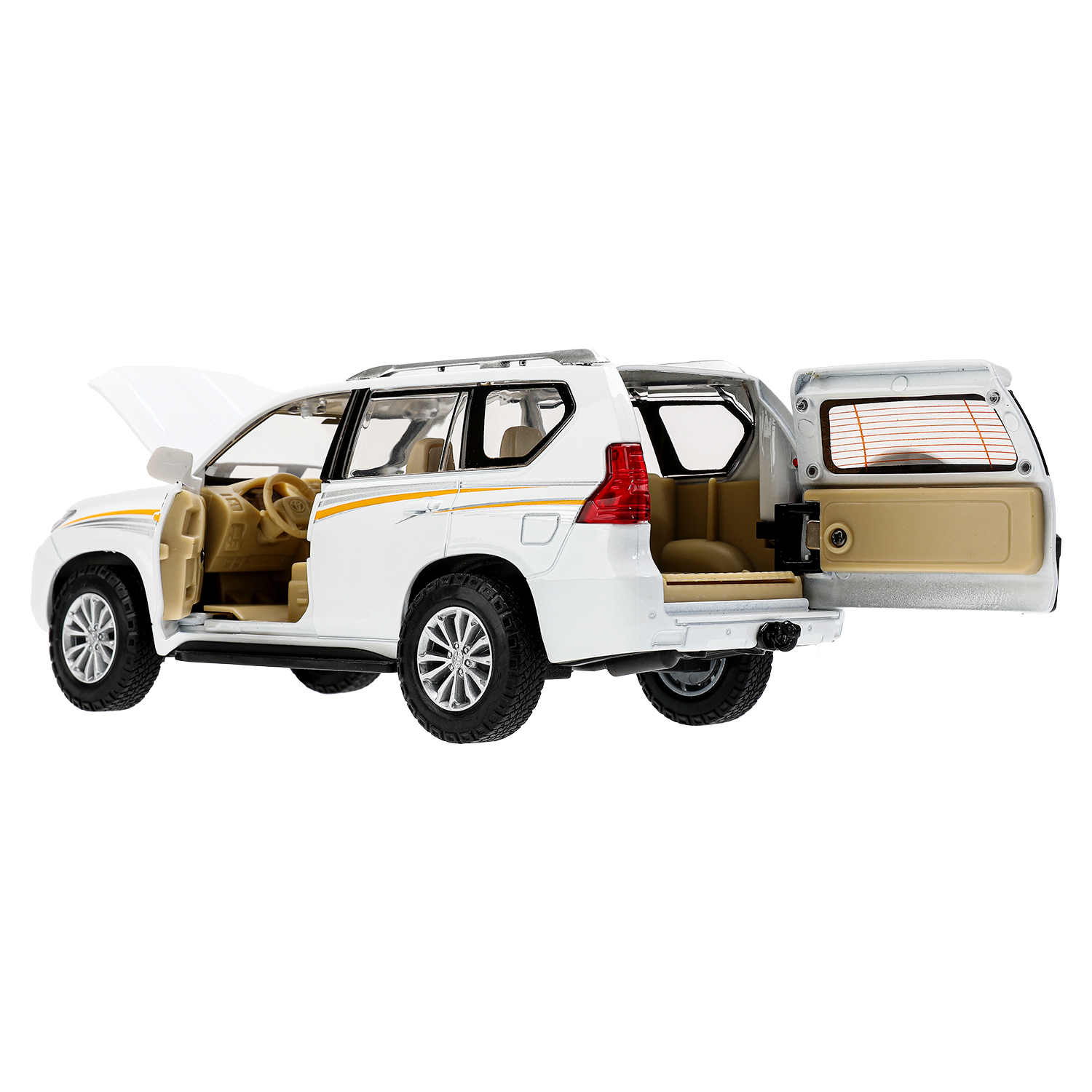 Автомобиль Технопарк Toyota Land Cruiser 1:24 белый 380118 - фото 7