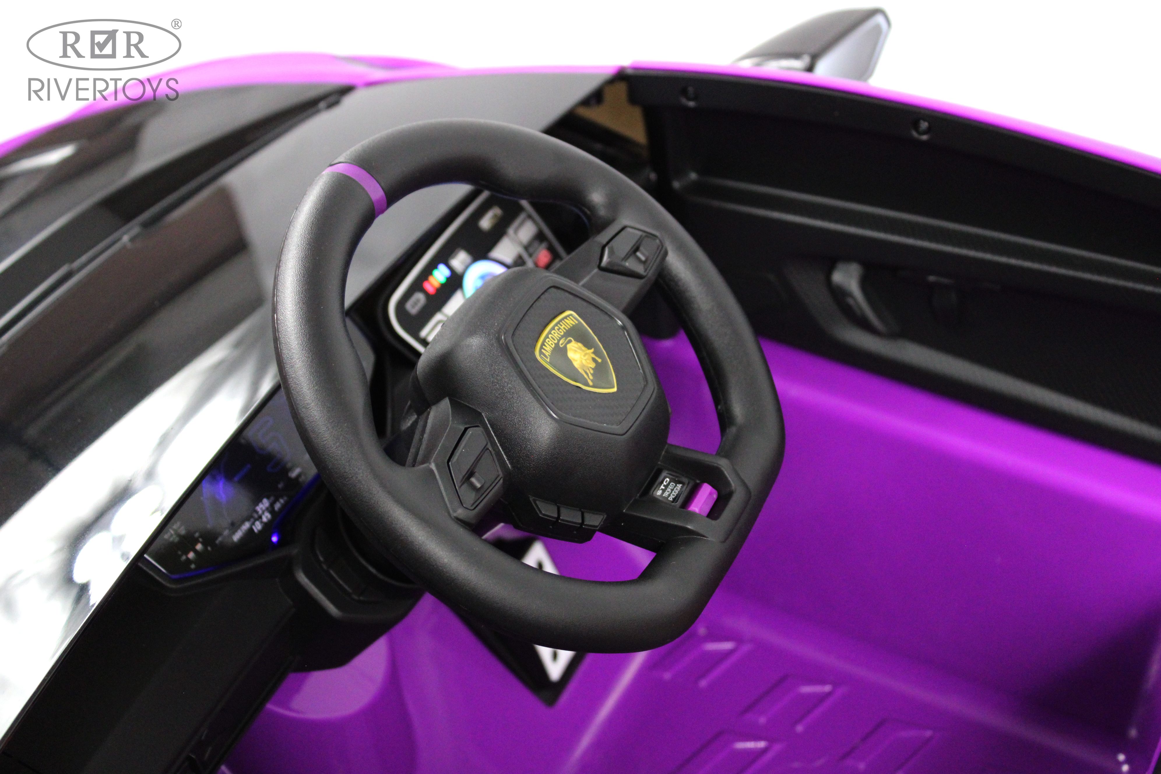 Электромобиль RIVERTOYS Lamborghini E888EE-YELLOW-PURPLE С пультом ДУ - фото 15
