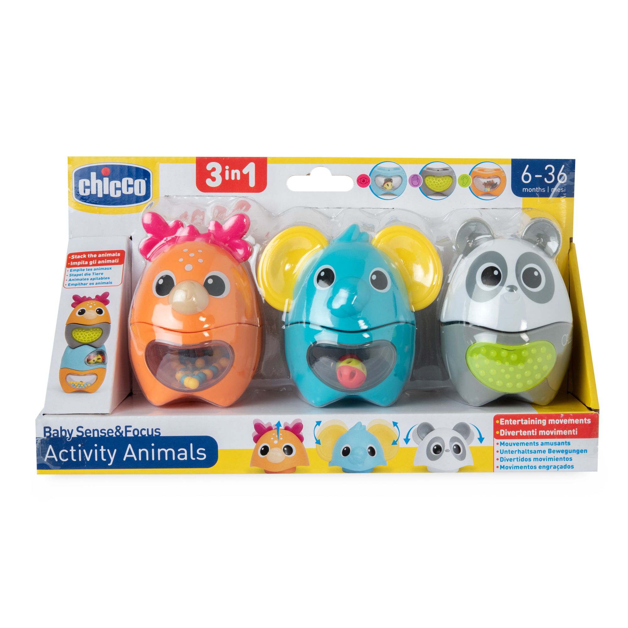 Игрушка Chicco пирамидка Весёлые животные 3в1 - фото 11