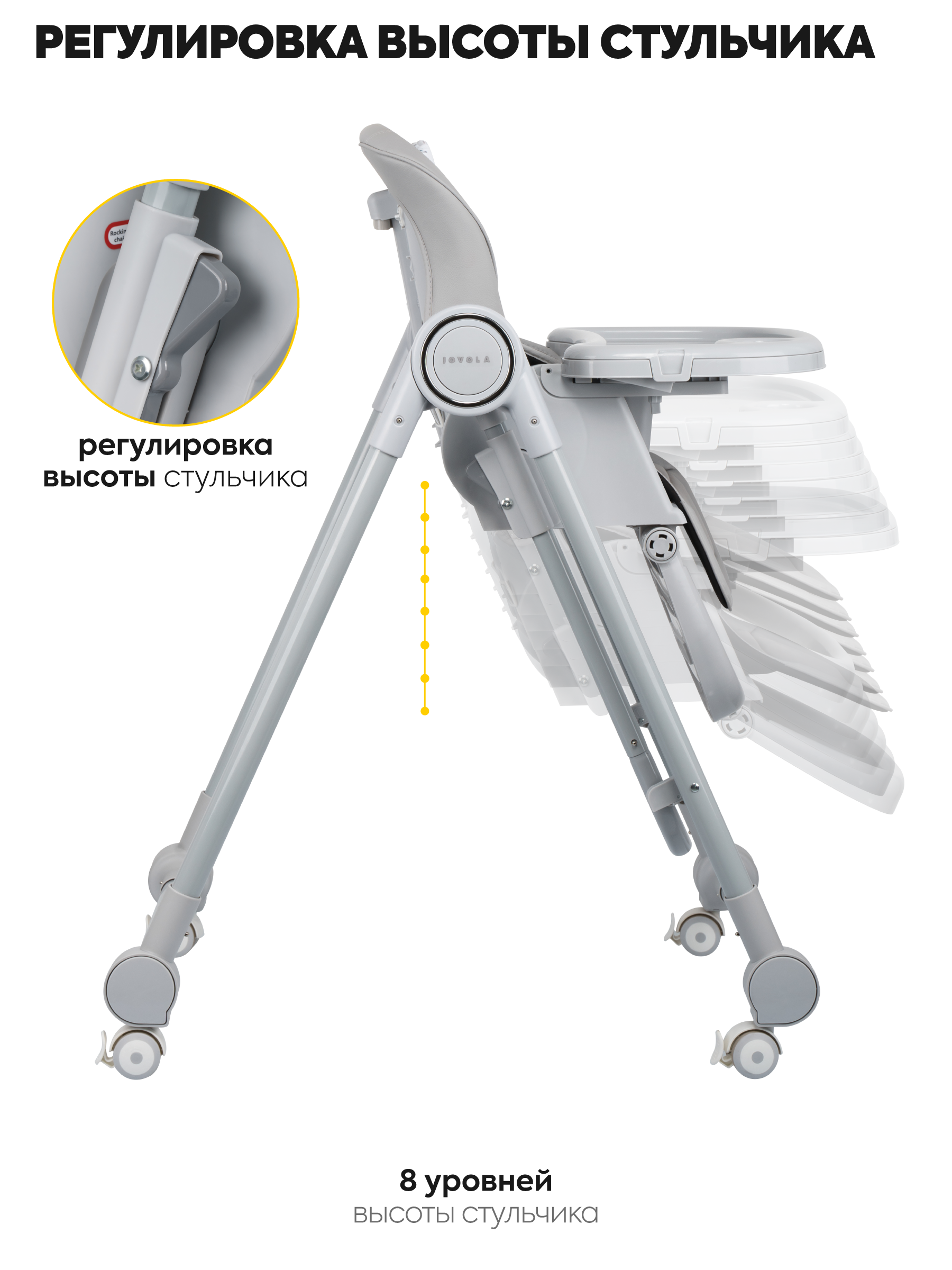 Стульчик для кормления JOVOLA OSCAR серый - фото 8