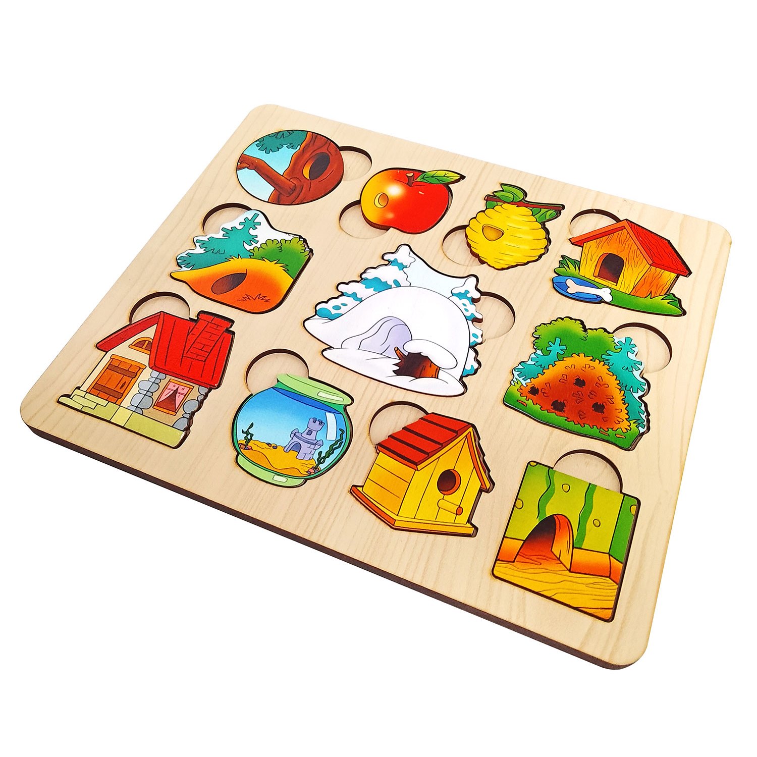 Игрушка Нескучные игры пазл Монтессори Где чей домик - фото 8