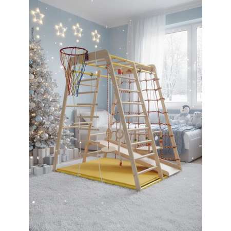 Детский спортивный комплекс Perfetto Sport Весёлый Малыш Wood горка фанерная