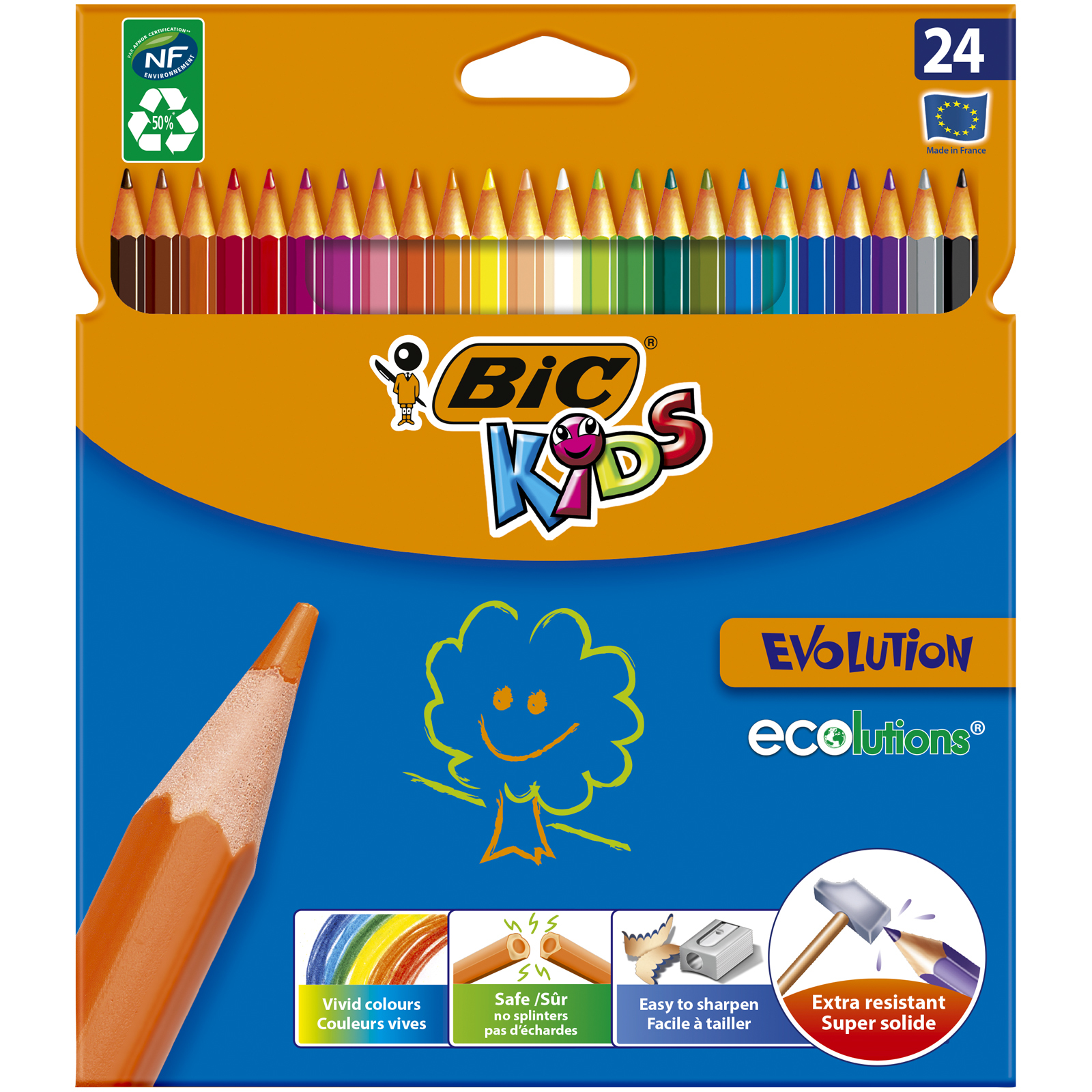 Карандаши цветные BIC Kids 24 шт. - фото 1