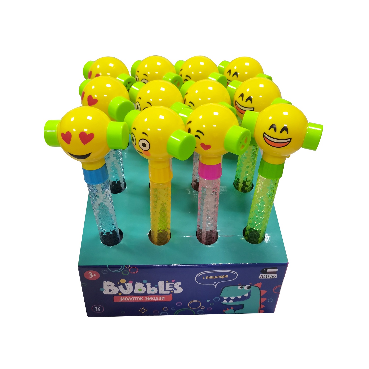 Мыльные пузыри Attivio Молоточек-пищалка 56мл в ассортименте - фото 3