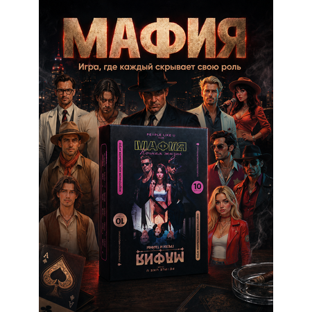 Настольная игра People Like U Мафия Мафия 2в1 20 карточек