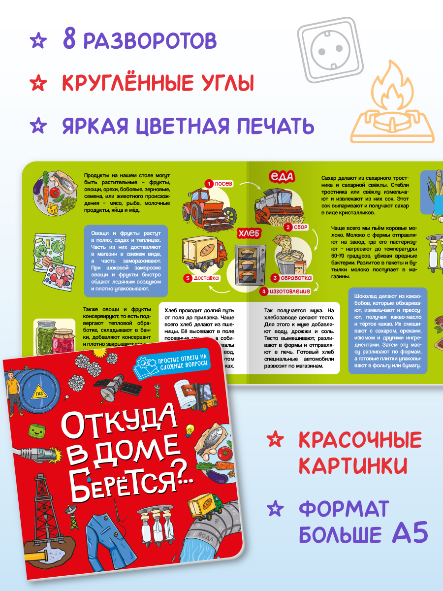 Книжка картонная Проф-Пресс энциклопедия Откуда в доме берется - фото 5
