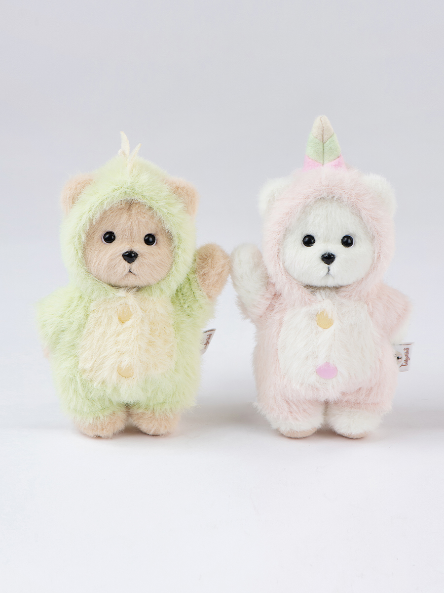 Мягкая игрушка TeddyTales Медведь в костюме дино брелок - фото 5