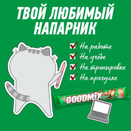 Батончик шоколадный Goodmix со вкусом имбирного пряника 46г