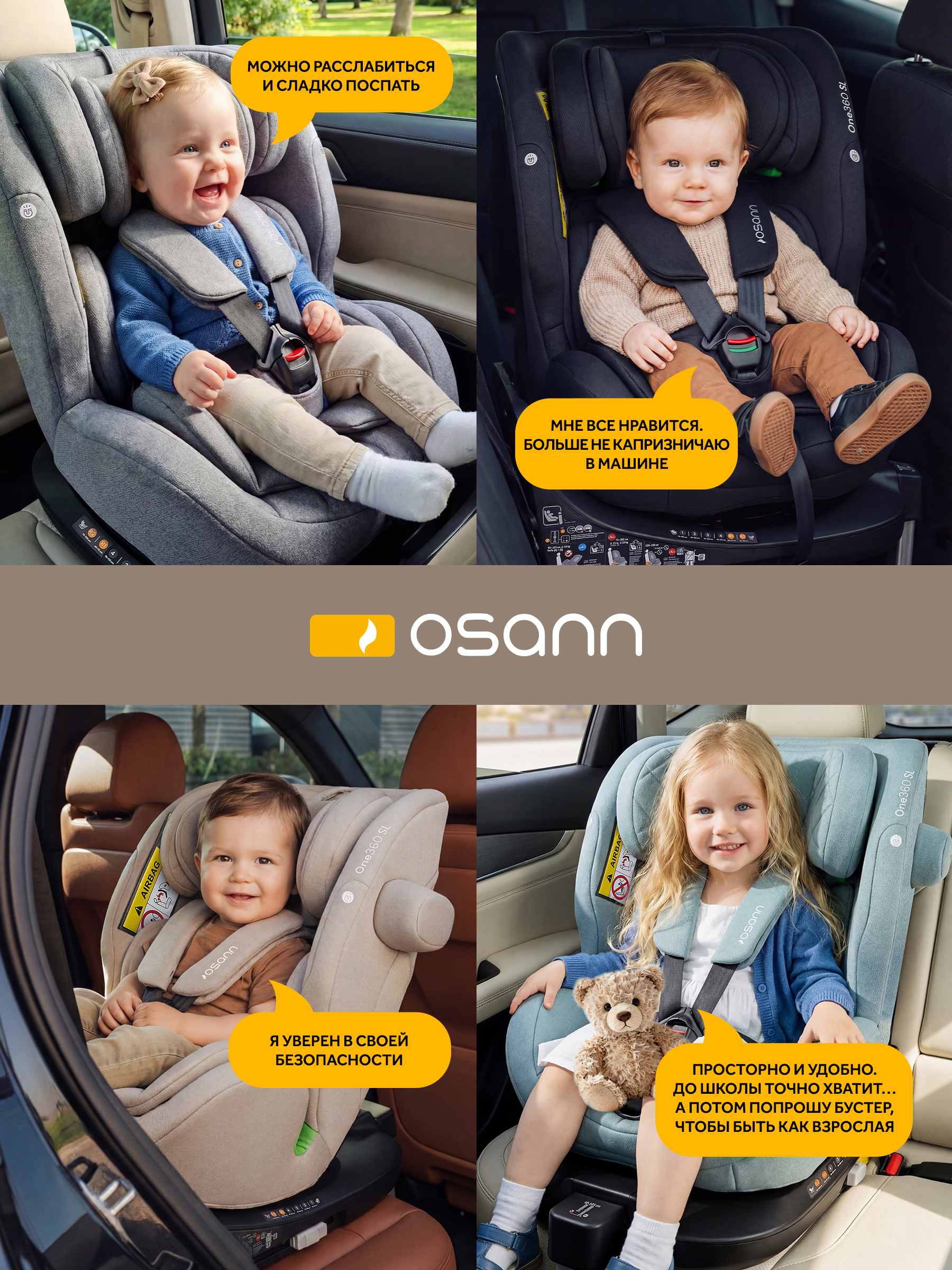 Автокресло Osann One 360 SL Wheat 0-36 кг Isofix 0+/1/2/3 (0-36 кг) бежевый - фото 15