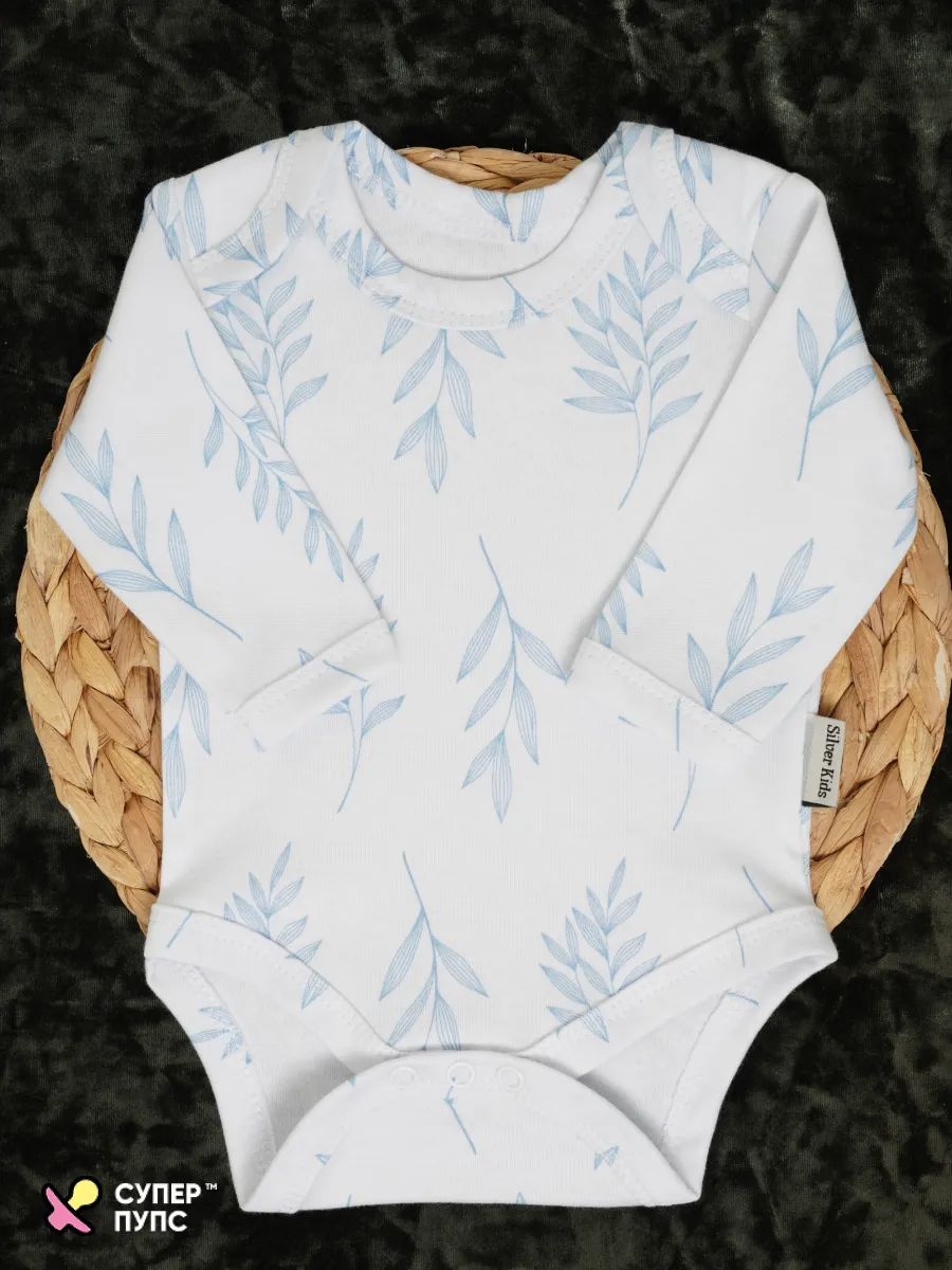 Боди 3 шт Супер Пупс нбр/3пр/бд/sk20/синийлисточкиветочки - фото 27