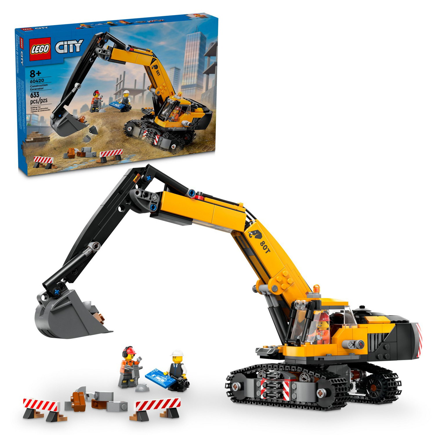 Конструктор LEGO City Строительный экскаватор блочный - фото 1