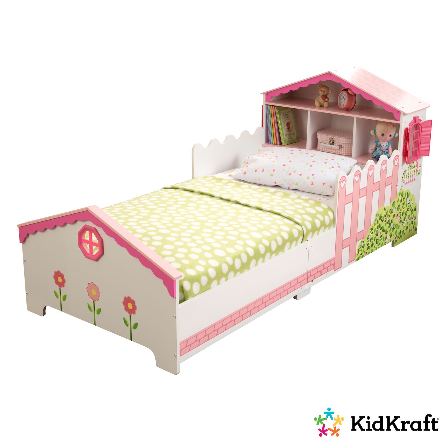 Кровать подростковая KidKraft Кукольный домик (белый, розовый) - фото 2