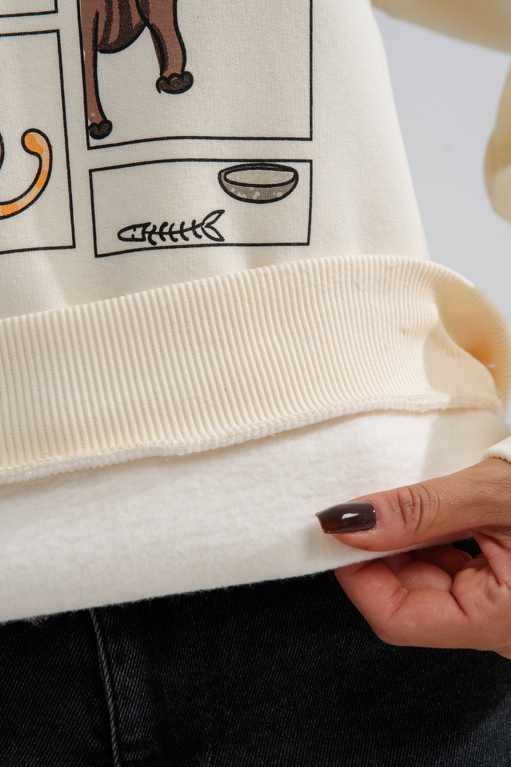 Свитшот Натали Суслова 8569 молочный+коты - фото 14