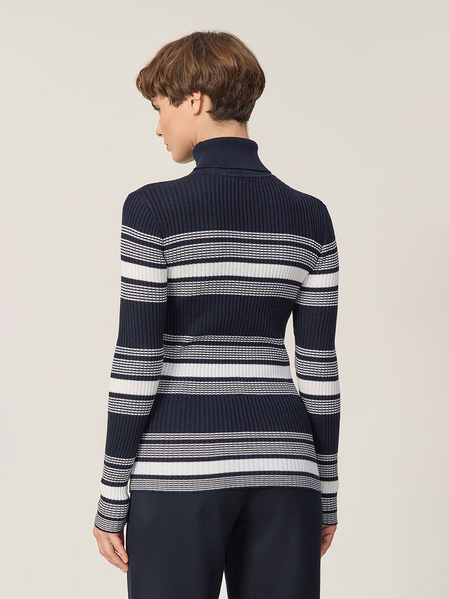 Водолазка Baon B2223504/DARK NAVY STRIPED - фото 4
