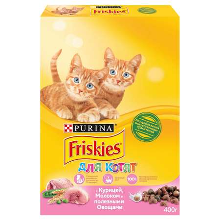 Корм сухой для котят Friskies 400г с курицей молоком и полезными овощами
