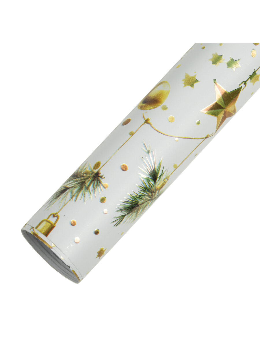 Упаковочная бумага Золотая сказка для новогодних подарков с эффектами 3 шт 70х100 см Golden Xmas - фото 9