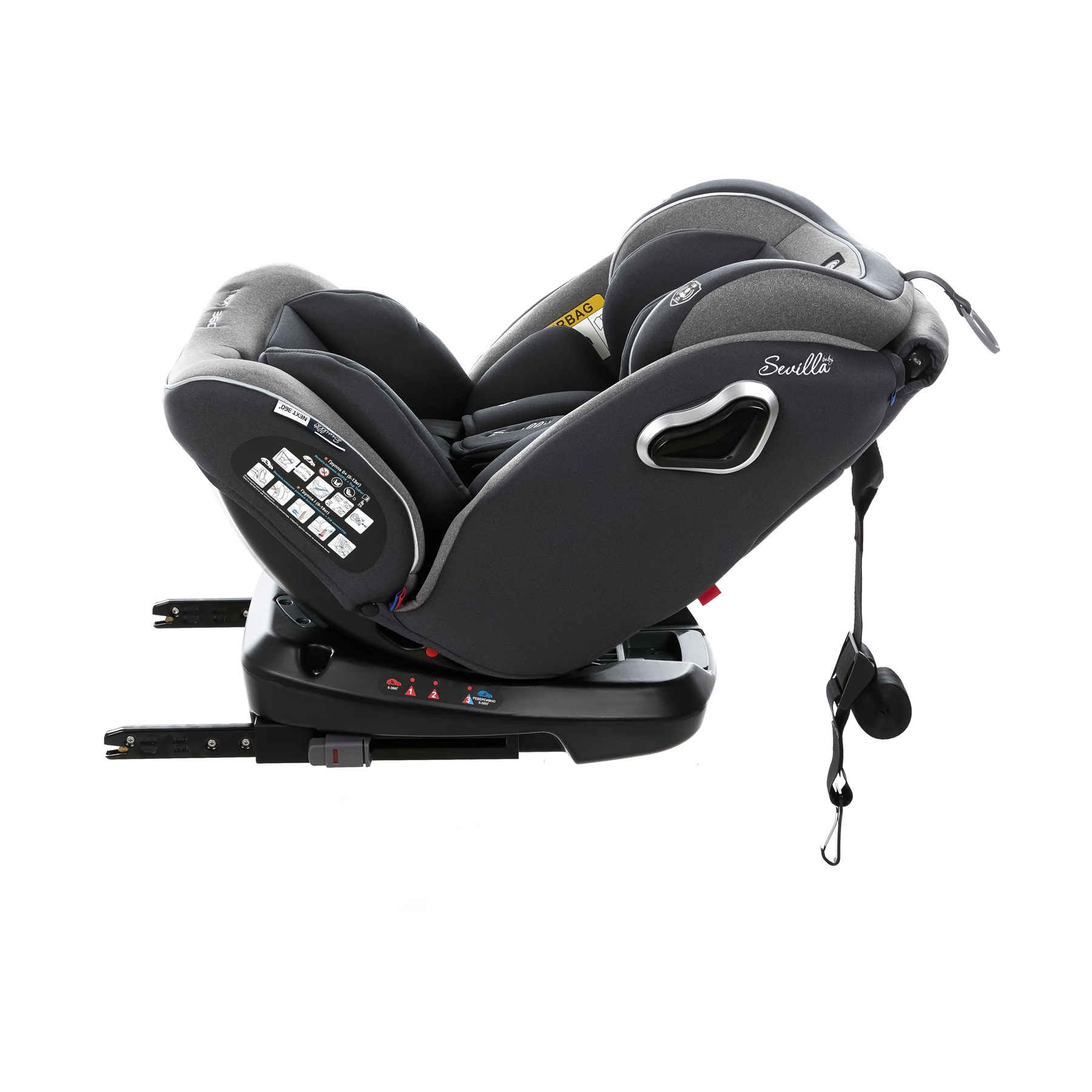 Автокресло Sevillababy Isofix 0+/1/2/3 (0-36 кг) серый - фото 3