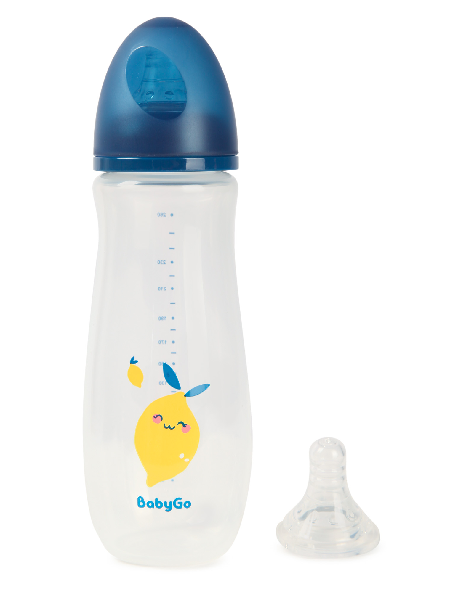 Изображение товара Бутылочка BabyGo 250 мл с силиконовой соской для детей от 6 месяцев