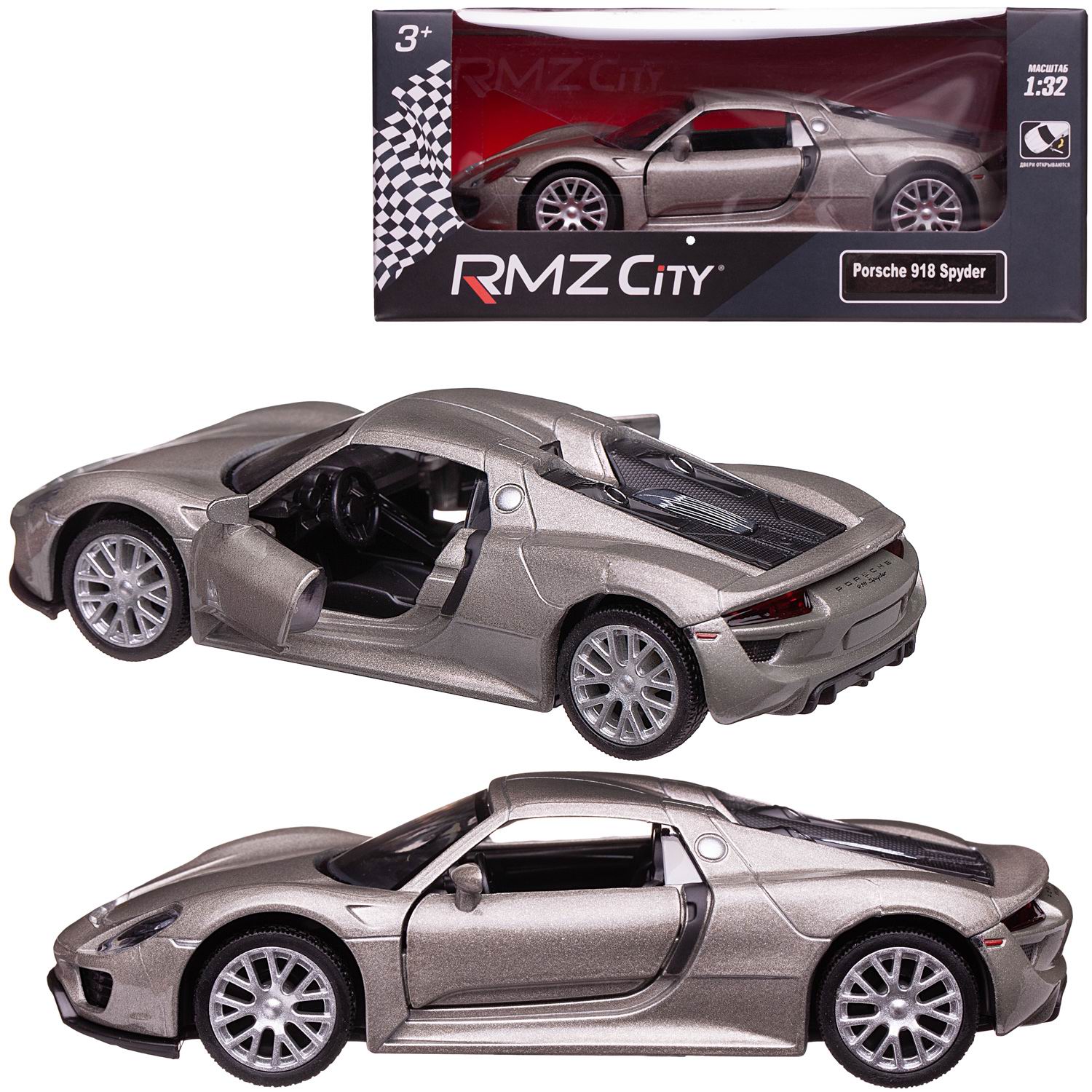 Автомобиль Uni-Fortune Porsche 1:32 554030-SIL - фото 3
