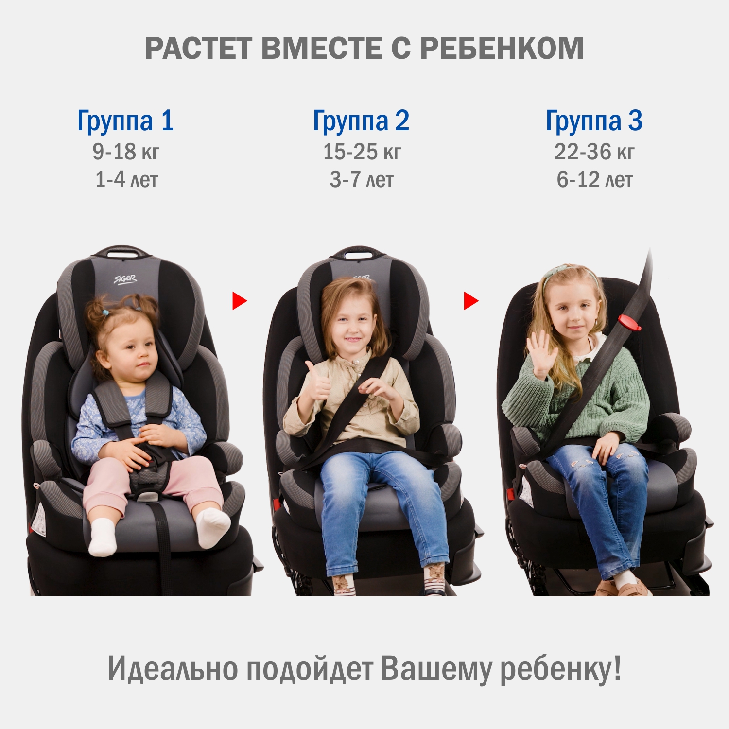 Автокресло SIGER Siger Стар Isofix Lux Isofix 1/2/3 (9-36 кг) - фото 15