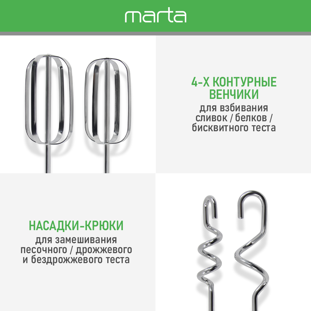 Миксер с чашей MARTA MT-MX1522A черный жемчуг - фото 4