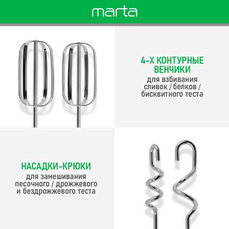 Миксер с чашей MARTA MT-MX1522A черный жемчуг