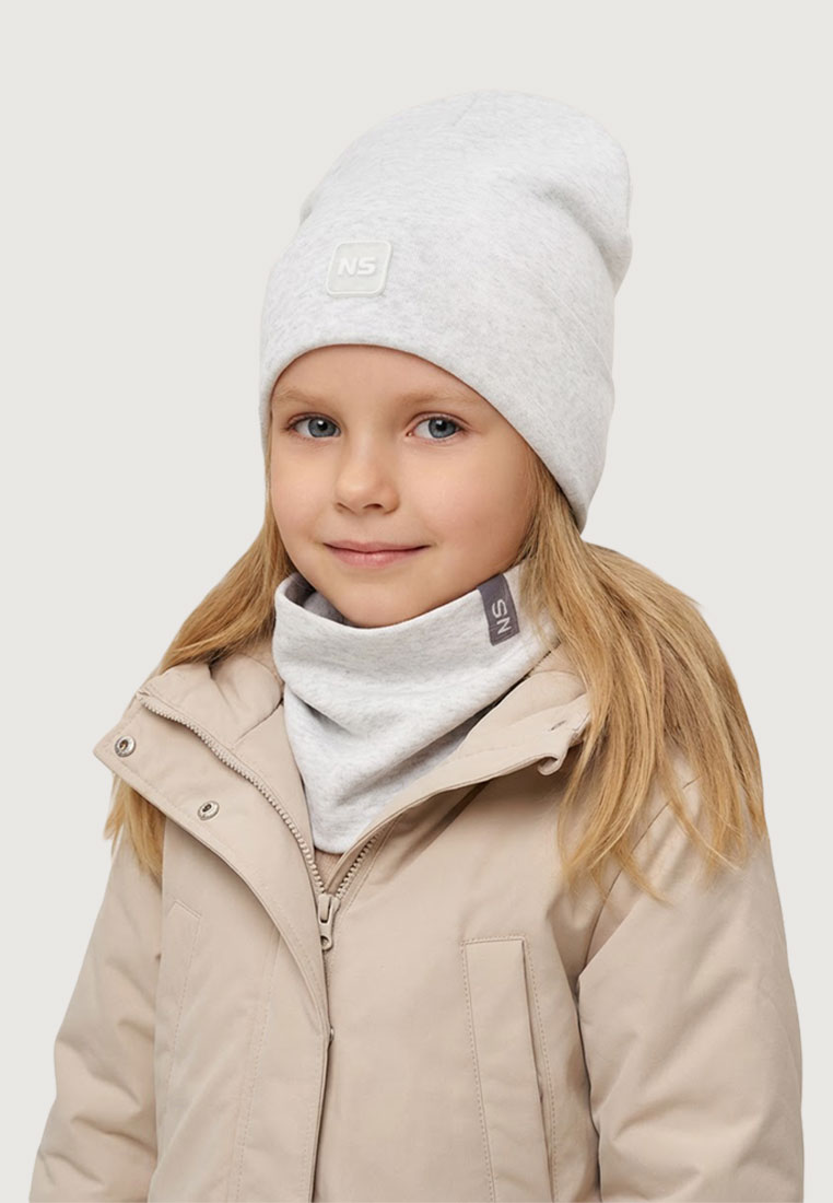Шапка и снуд NIKASTYLE 12л22826 молочный меланж - фото 1