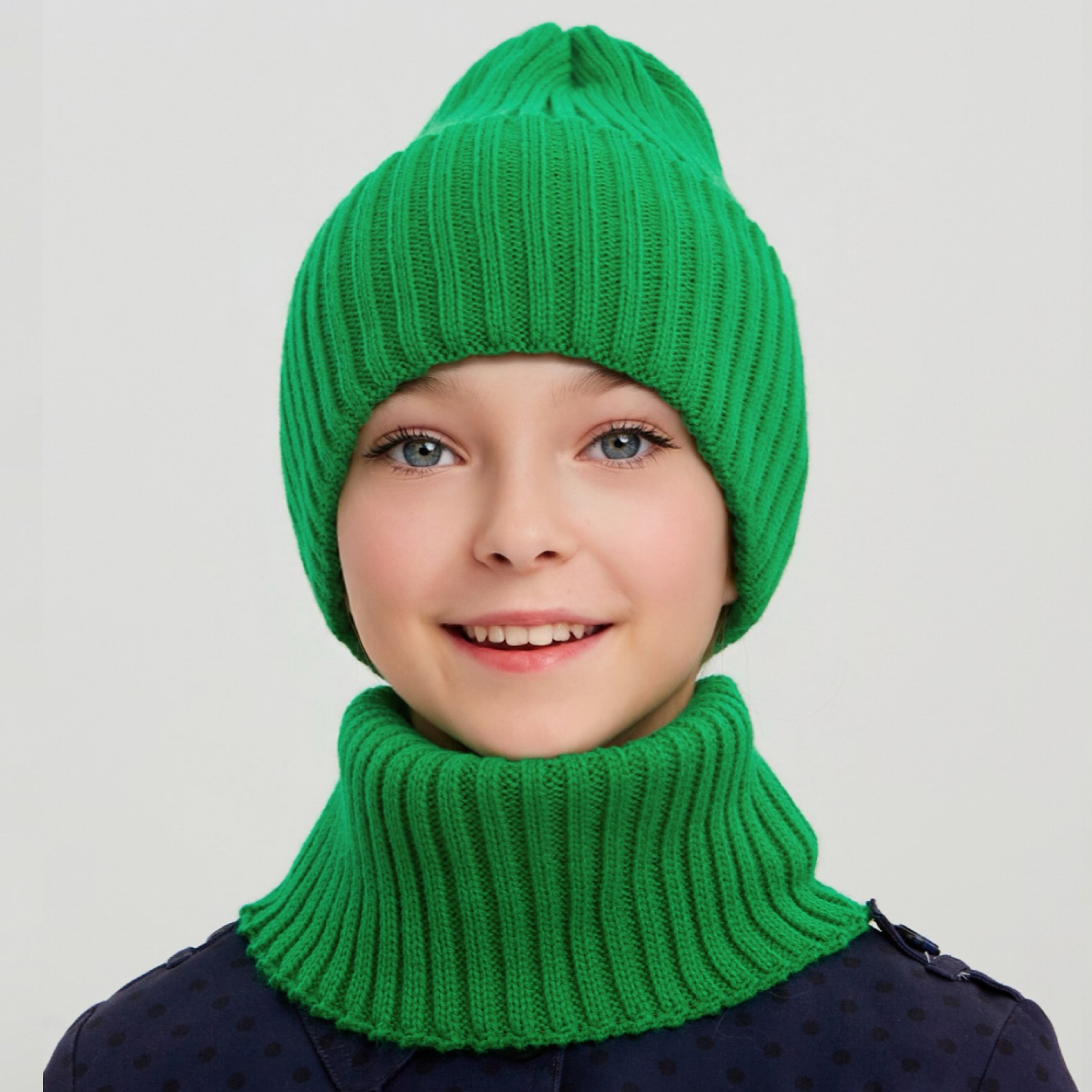 Шапка и снуд KUBRIO NYC-H-35-pumpk-green - фото 2