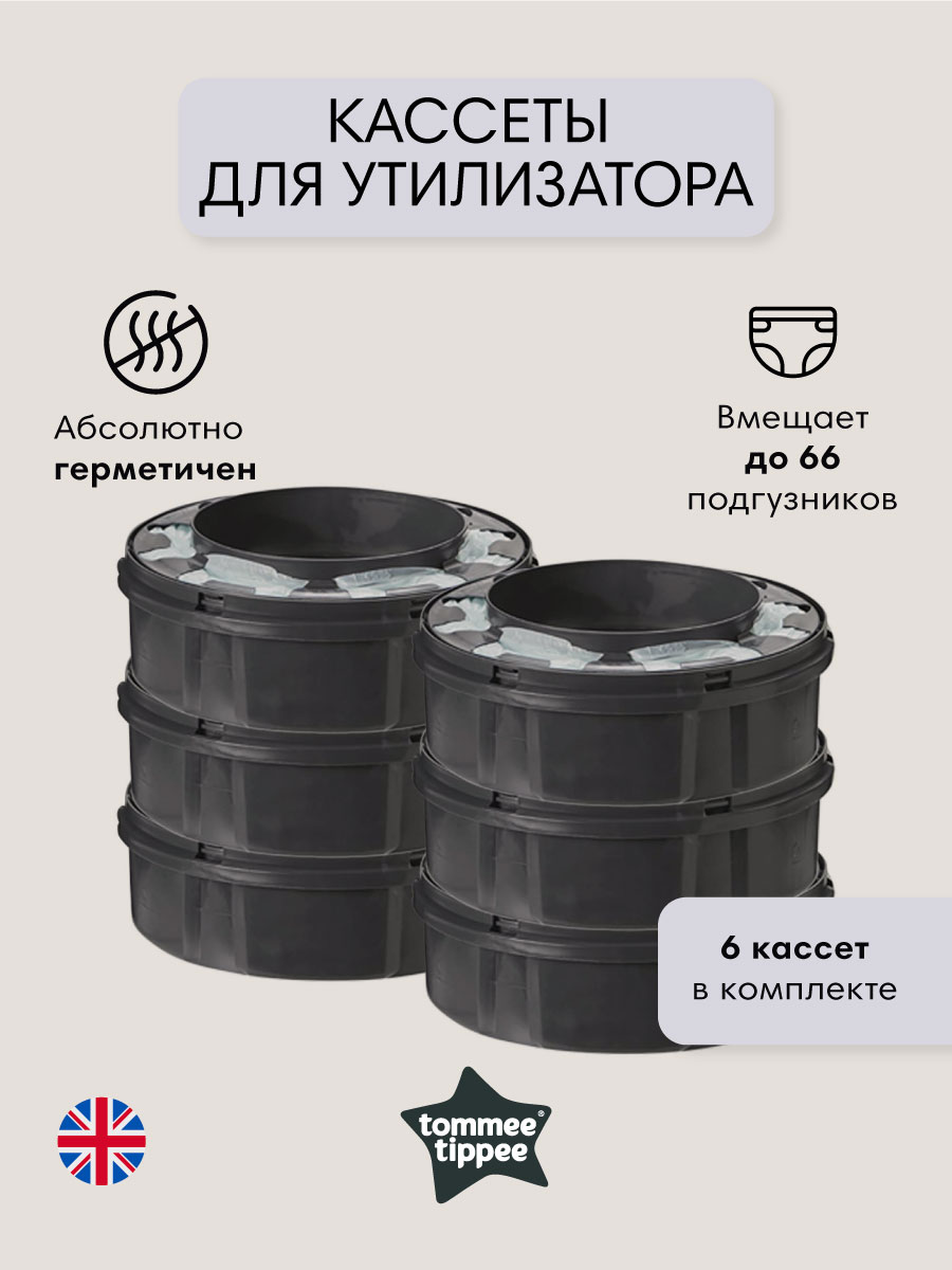 Кассеты для накопителя подгузников Tommee tippee Twist & Click, 6 шт - фото 1