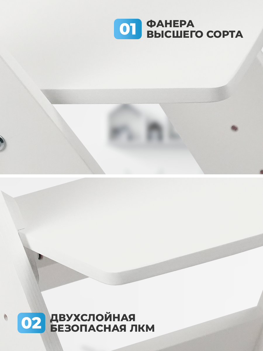 Стульчик для кормления Klikkin складной белый - фото 4