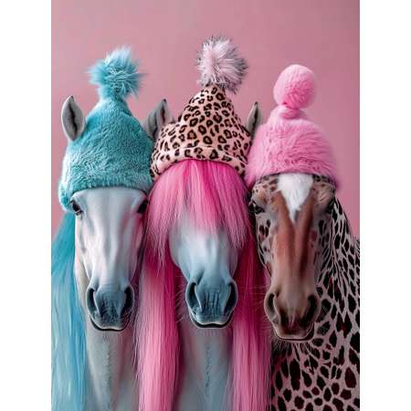 Картина по номерам Феникс + Лошади