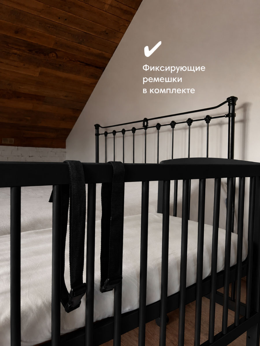 Детская кроватка OLANT BABY Sova Mini 90х50см, без маятника (черный) - фото 9