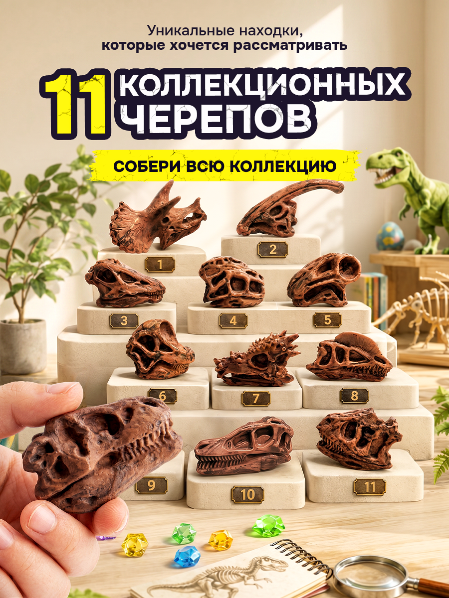 Набор для раскопок DINOHIT Динозавры 6в1 - фото 4