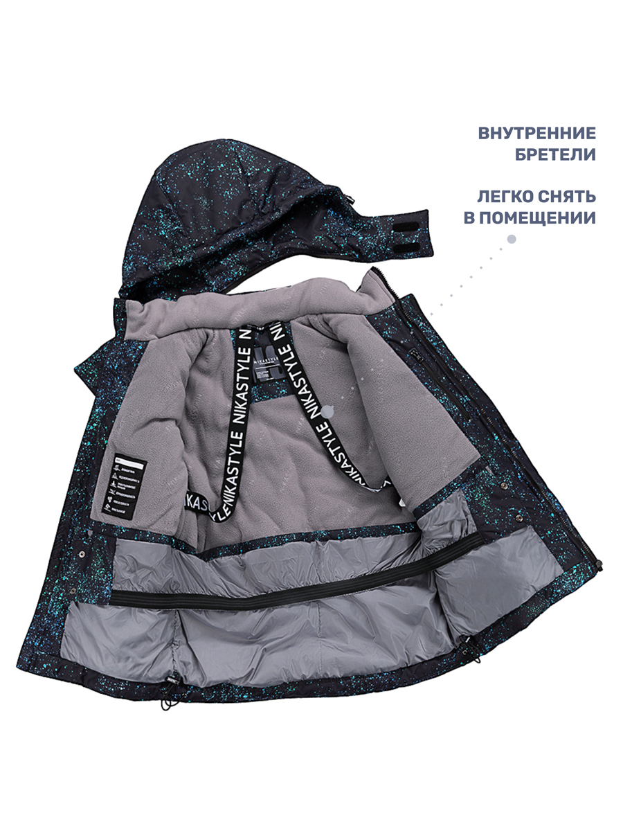 Куртка и полукомбинезон NIKASTYLE 7з6124 черный/бирюза - фото 6