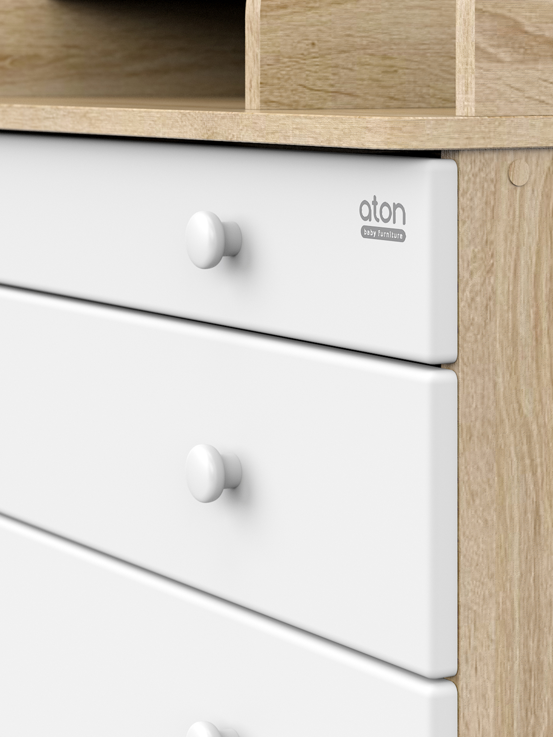 Комод пеленальный Aton Maks дуб сонома белый - фото 10