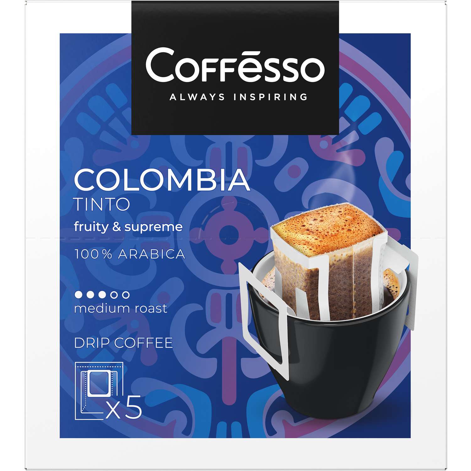 Кофе Coffesso Colombia Tinto дрип-пакет 5*10г - фото 1