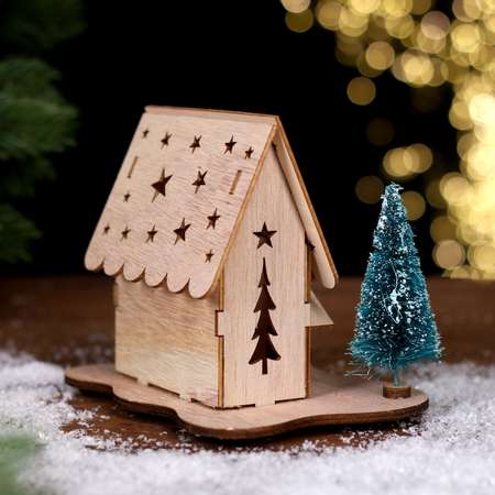 Новогодний декор Sima-Land с подсветкой «Дом со звёздами» 15.5×11×12 см