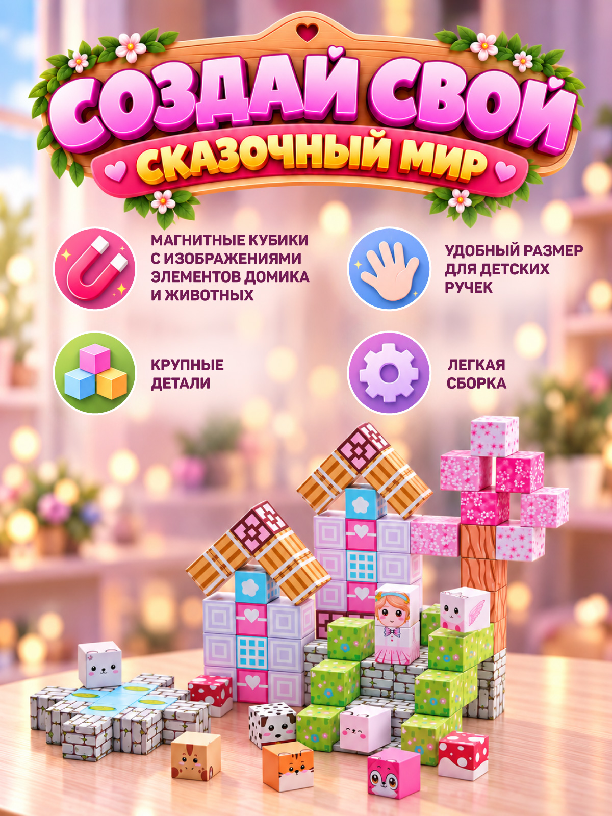 Конструктор Constructa Волшебный домик магнитный 113 дет. - фото 2