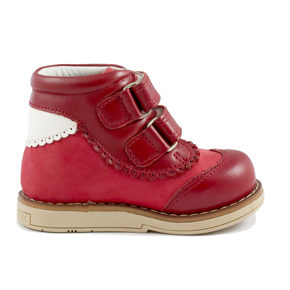 Ботинки Europen 004-90-32-SV EUROPEN Ботинки для девочки,красный кож/нуб - фото 2