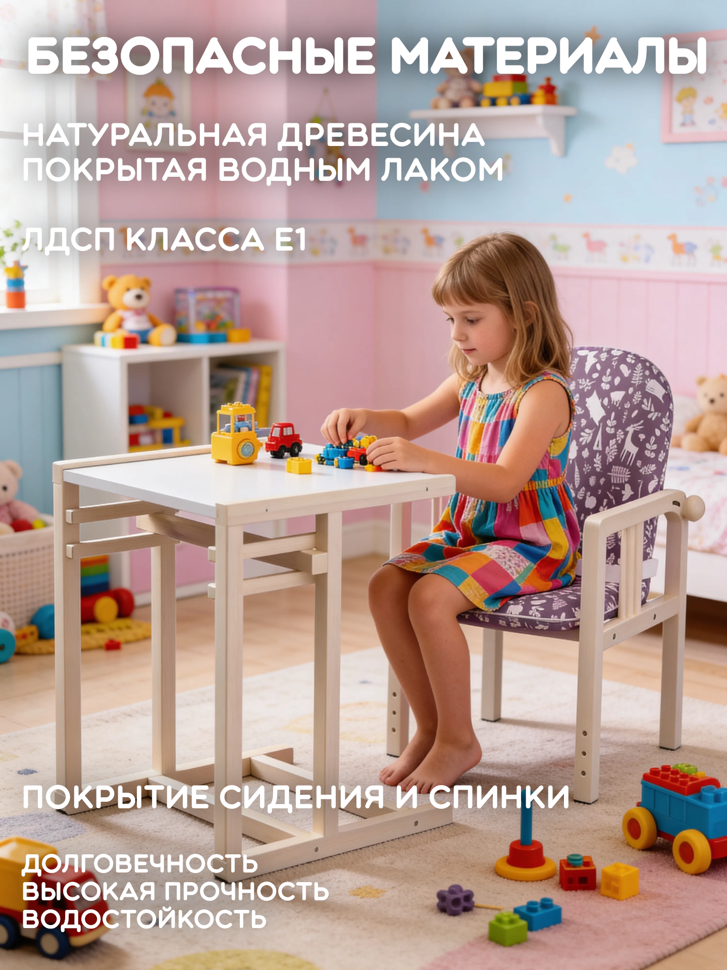 Стульчик для кормления Little Snail Baloo розовый - фото 3