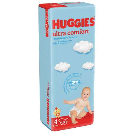 Подгузники Huggies Ultra Comfort для мальчиков 4 (8-14 кг) 50 шт.