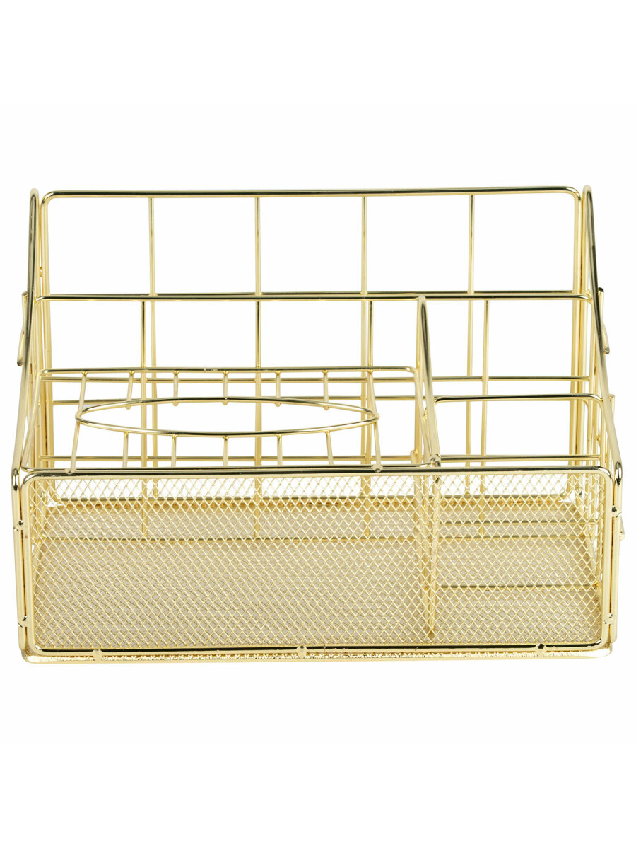 Органайзер для косметики и канцелярии MONTE VITA металлический настольный 4 секции - фото 3