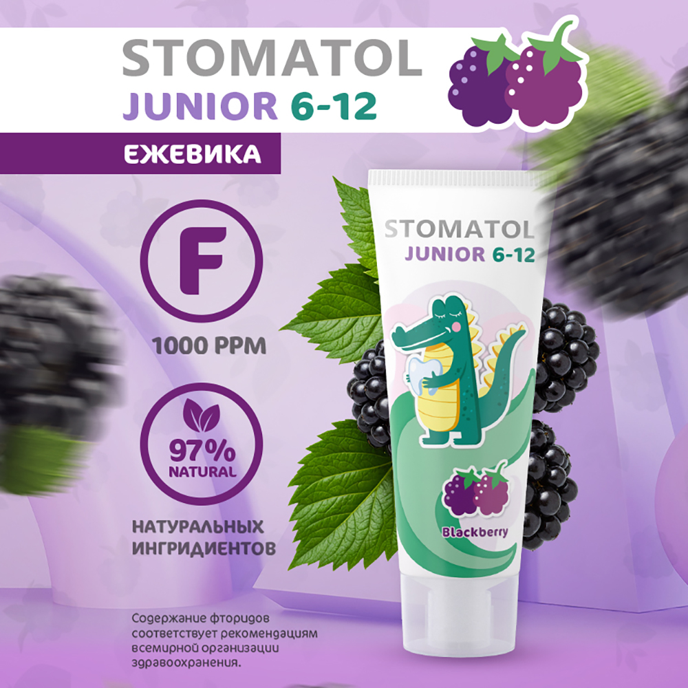 Зубная паста STOMATOL с фтором ягодный - фото 13