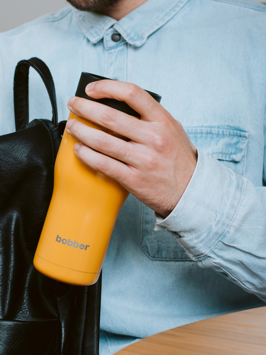 Термокружка 500 мл для напитков Tumbler Bobber оранжевый - фото 7