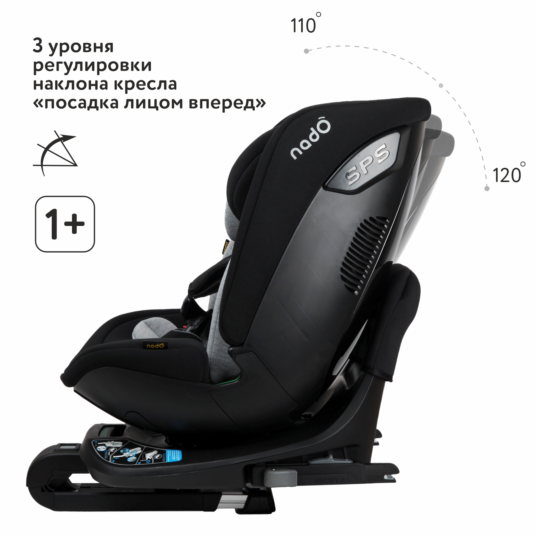 Автокресло nado Black currant Isofix 0+/1/2/3 (0-36 кг) - фото 3
