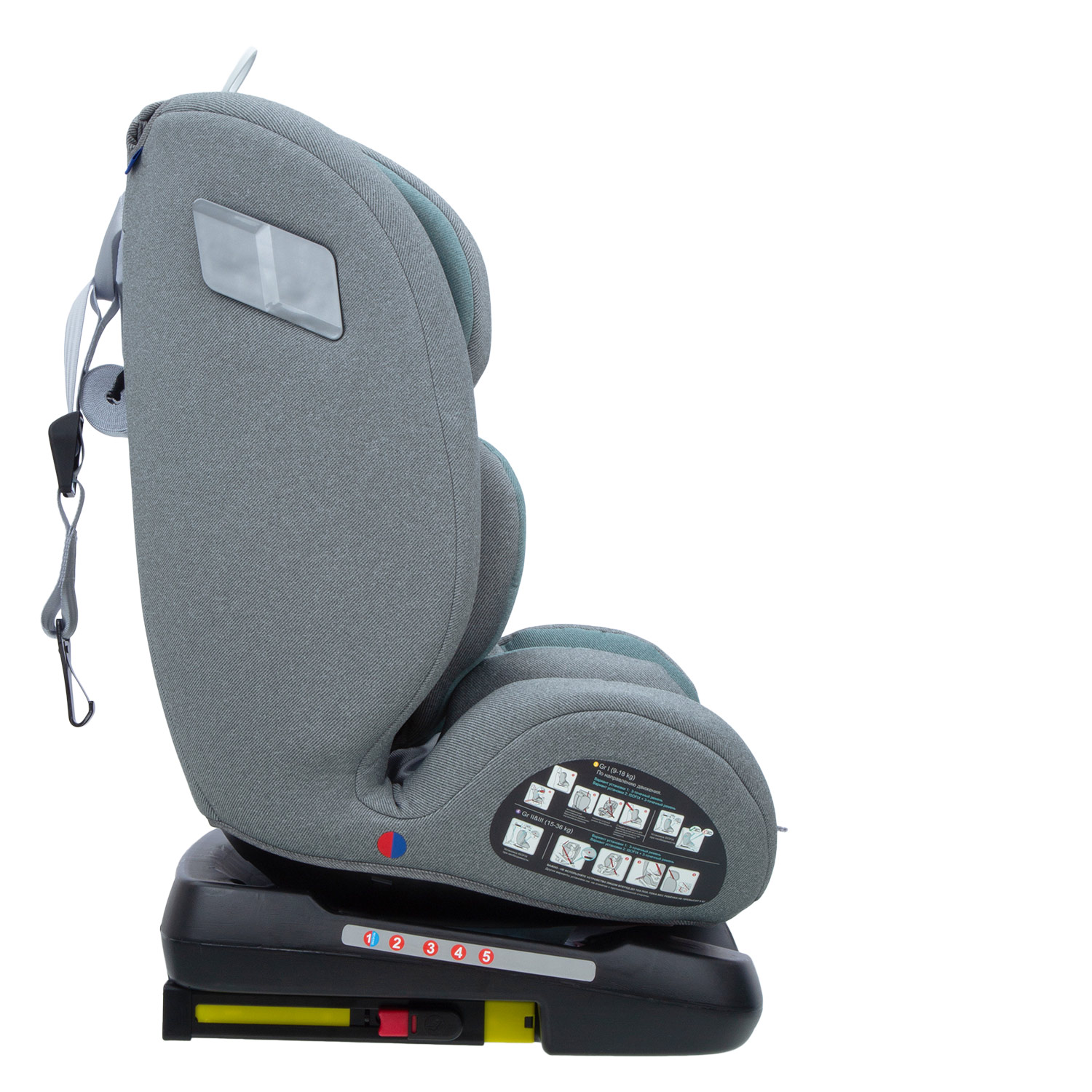 Автокресло Indigo Tourneo Isofix 0+/1/2/3 (0-36 кг) серый - фото 20